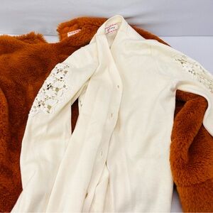 Morley Kids Cream Lace and Orange‎ Fleece Sweater